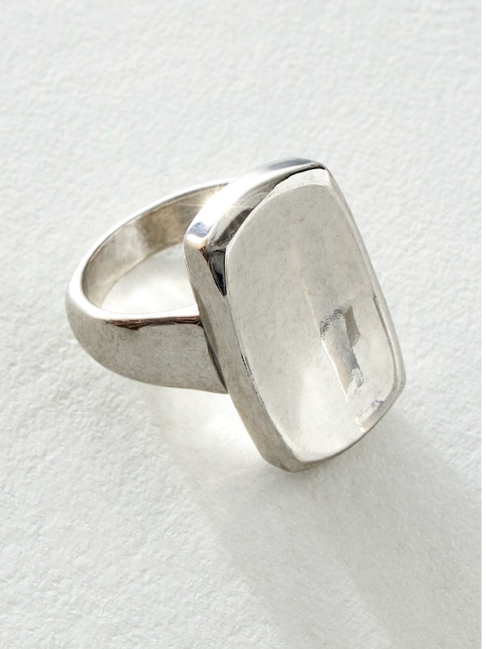 Free People cosmic dreams Silver Rectangular Statement Ring size 8